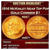 IC 1916 McKinley Gold Commem Dollar Near Top Pop!
