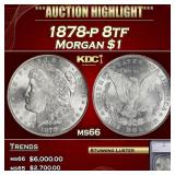 1878-p 8tf Morgan Dollar $1 ms66 SEGS