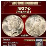 YC 1927-d Peace Dollar $1 ms65+ SEGS