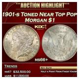 IC 1901-s Morgan Dollar Toned Near Top Pop! $1 ms6