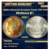 IC 1882-s Morgan Dollar Monster Rainbow Toned TOP
