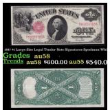 1917 $1 Large Size Legal Tender Note Grades Choice