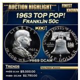 IC 1963 Proof Franklin Half Dollar TOP POP! 50c pr