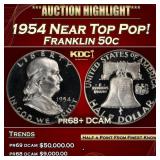 IC 1954 Proof Franklin Half Dollar Near Top Pop! 5
