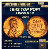 1942 Proof Lincoln Cent TOP POP! 1c pr67+ rd SEGS