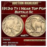 IC 1913-d Ty I Buffalo Nickel Near Top Pop! 5c ms6