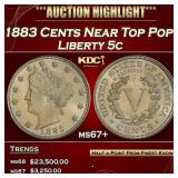 IC 1883 Cents Liberty Nickel Near Top Pop! 5c ms67
