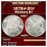 1878-p 8tf Morgan Dollar $1 ms65+ SEGS