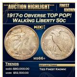 1917-d Obverse Walking Liberty Half Dollar TOP POP