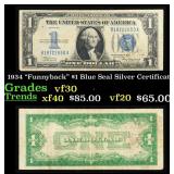 1934 "Funnyback" $1 Blue Seal Silver Certificate G