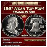 IC 1961 Proof Franklin Half Dollar Near Top Pop! 5