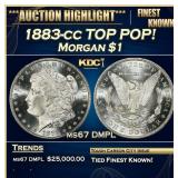 IC 1883-cc Morgan Dollar TOP POP! $1 ms67 DMPL SEG