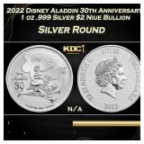 2022 Disney Aladdin 30th Anniversary 1 oz .999 Sil