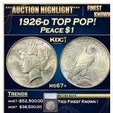 1926-d Peace Dollar TOP POP! $1 ms67+ SEGS