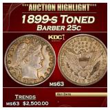 IC 1899-s Barber Quarter Toned 25c Select Unc USCG