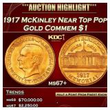 IC 1917 McKinley Gold Commem Dollar Near Top Pop!