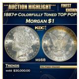 IC 1887-p Morgan Dollar Colorfully Toned TOP POP!