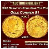 IC 1922 Grant w/Star Gold Commem Dollar Near Top P