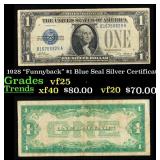 1928 "Funnyback" $1 Blue Seal Silver Certificate G