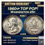 1960-p Washington Quarter TOP POP! 25c ms68 SEGS