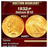 IC 1932-p Gold Indian Eagle $10 ms65+ SEGS