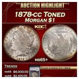 YC 1878-cc Morgan Dollar Toned $1 ms65+ SEGS