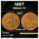 IC 1897 Indian Cent 1c Grades Gem+ Unc RB