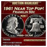 IC 1961 Proof Franklin Half Dollar Near Top Pop! 5