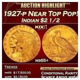 IC 1927-p Gold Indian Quarter Eagle Near Top Pop!