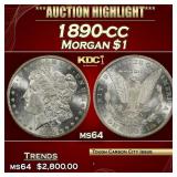 IC 1890-cc Morgan Dollar $1 ms64 SEGS