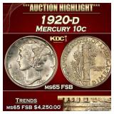 1920-d Mercury Dime 10c ms65 FSB SEGS