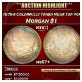 IC 1879-s Morgan Dollar Colorfully Toned NEar Top