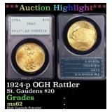 PCGS 1924-p Gold St. Gaudens Double Eagle OGH Ratt