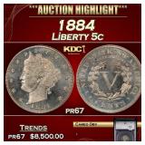 YC 1884 Proof Liberty Nickel 5c pr67 SEGS