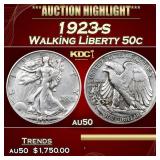 1923-s Walking Liberty Half Dollar 50c Grades AU,