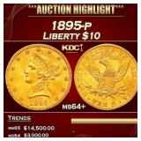 IC 1895-p Gold Liberty Eagle $10 ms64+ SEGS