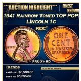 IC 1941 Proof Lincoln Cent Rainbow Toned TOP POP!