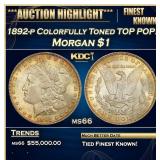 IC 1892-p Morgan Dollar Colorfully Toned TOP POP!