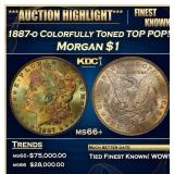 IC 1887-o Morgan Dollar Colorfully Toned TOP POP!