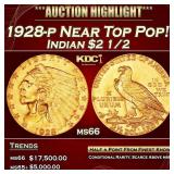 IC 1928-p Gold Indian Quarter Eagle Near Top Pop!
