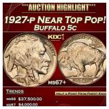 YC 1927-p Buffalo Nickel Near Top Pop! 5c ms67+ SE