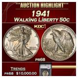 YC 1941 Proof Walking Liberty Half Dollar 50c pr68