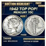 YC 1942 Proof Mercury Dime TOP POP! 10c Grades GEM