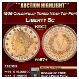 1909 Proof Liberty Nickel Colorfully Toned Near To