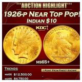 IC 1926-p Gold Indian Eagle Near Top Pop! $10 ms65