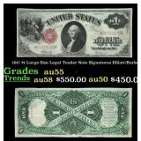 1917 $1 Large Size Legal Tender Note Grades Choice