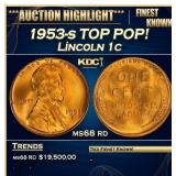 IC 1953-s Lincoln Cent TOP POP! 1c ms68 rd SEGS