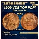 IC 1909 VDB Lincoln Cent TOP POP! 1c ms68 rd SEGS