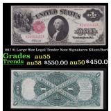 1917 $1 Large Size Legal Tender Note Grades Choice