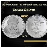 2024 Nikola Tesla 1 oz .999 Silver Serbia 100 Dina